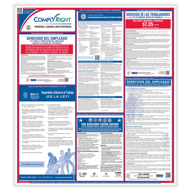 ComplyRight Federal Labor Law Poster Poster Set | Bilingual |
