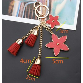 F.ZH Key Holder, Star Pattern, Bag Charm, Bag, Star Accessory, Tassel, Star Charm, Cute, Decorative, Present, red