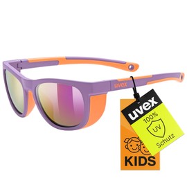 uvex Sportstyle 513 Unisex Children's Sunglasses Cycling Glasses, 5-8 Years, 100% UV Protection, Mirrored, Side Protection - Ideal for Outdoor & Sports, One Size, Matte Purple