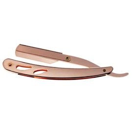 Stainless Steel Straight Edge Barber Shaving Razor Sicastar® Folding Straight Razor Single Edge Replaceable Blades fit for All of Double Edge Razor Blades (Rose Gold)