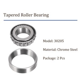 Kozelo 2pcs 30205 Tapered Roller Bearing - [25mm x 52mm x 15mm] Chrome Steel Bearing Cone and Cup Set for Conveyor System Use
