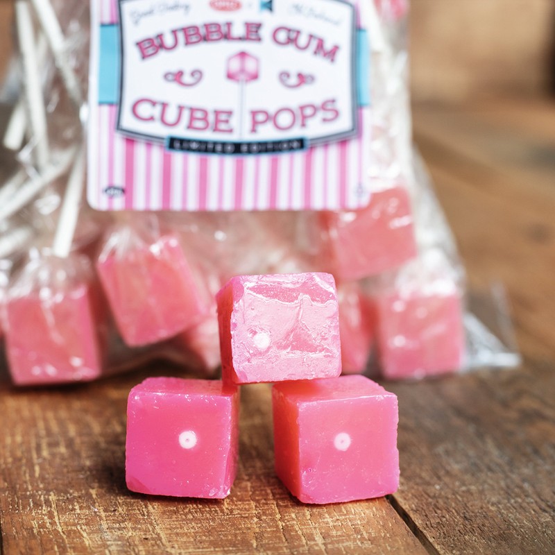 Hard Candy Cube Lollipop Suckers: Individually Wrapped Flavored Sucker Pack
