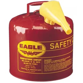 Eagle Mfg UI-50-FS 5 Gallon Type l Metal Safety Gasoline Can With F-15 Funnel