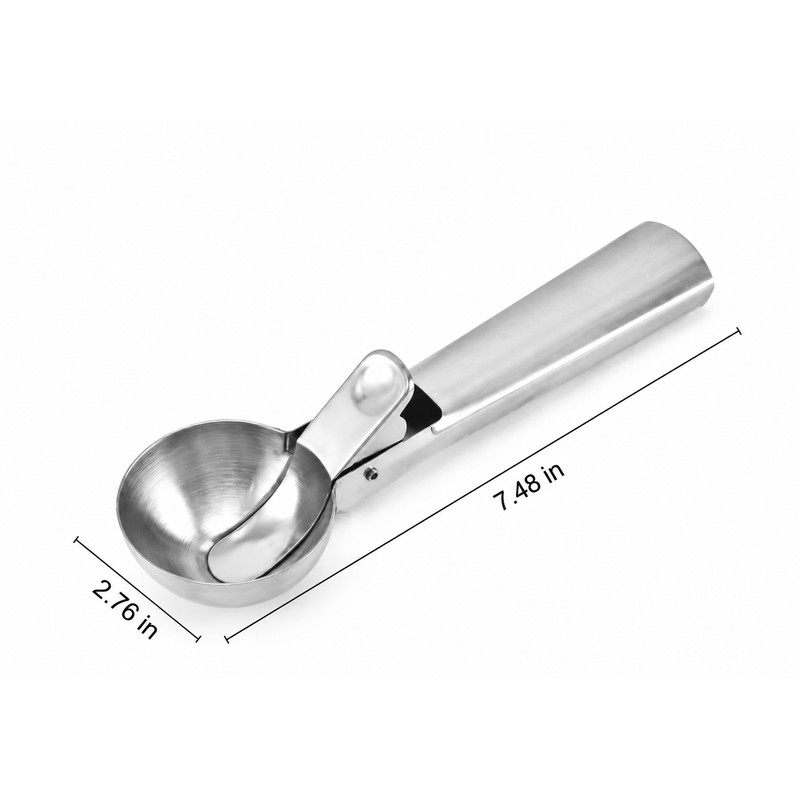 Stainless Steel Ice Cream Scoop with Trigger – Dual-Purpose Fruit