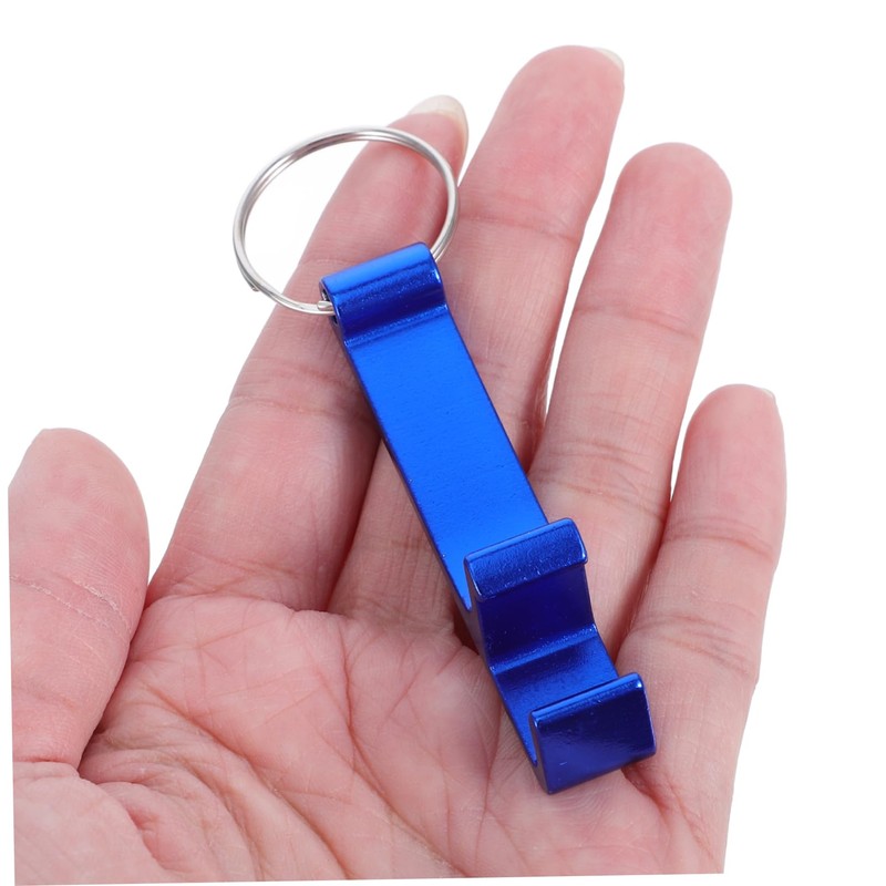 Operitacx 4pcs Multifunctional Quick Bottle Opener Keychain Phone Stand Aluminum
