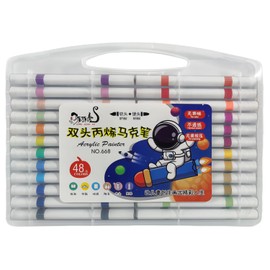 Dual-Tip Art Markers Set, 48 Colors, Acrylic Paint Markers with Storage Case (48 Colors)