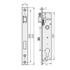 Mortise Lock, Tubular Frame Lock 90/20, Left/Right with Counter Plate,