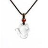 AURABLOOM Lucky Charm, White Crystal, Fox Necklace, Women's, Power Stone,
