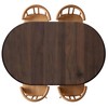 Wood Grain Fitted Oval Tablecloth, Elastic Edge Design, Polyester Material,