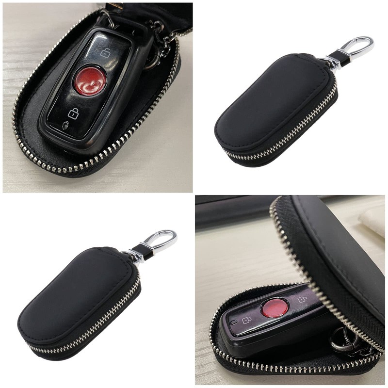 ECSiNG Car Key Chain Leather Bag Key Fob Protector Multifunction