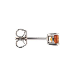 Ivy Gems 9ct White Gold Small Four Claw Citrine Stud Earrings