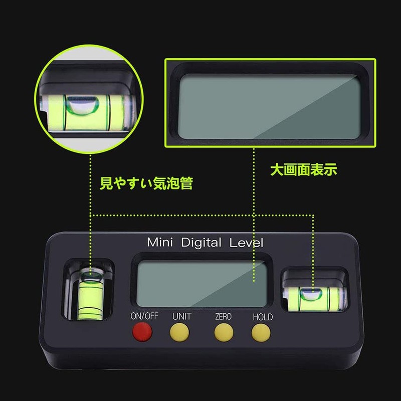 Ishino MC-SUBESOKU Leveler, Digital Magnet, Mini Leveler, Digital Display, Digital