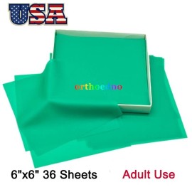 Unbranded Dental End Rubber Dam Natural Latex Medium Gauge 6"x6" 36 Sheets Green 0.18mm US