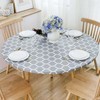 1pcs Waterproof Round Tablecloth, Elastic Edged Fitted Flannel Backed Table