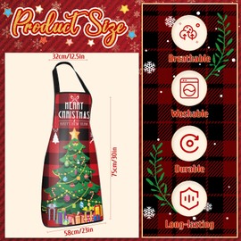 Jeyiour 6 Pcs Christmas Apron for Women Christmas Kitchen Cooking Aprons Bulk Baking Apron Christmas Elk Snowman Santa Aprons (Cute Style)