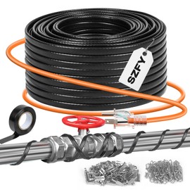 3FT~200FT Heat Tape for Water Pipes, -40°F Deicing Cable,Pipe Heat Cables for Roof,Gutter，Farm，Freeze Protetion Heating Wires, Heated Water Hose,Plumbing Fixtures,120V 5W/FT (24FT)