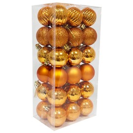 36PCS 6CM Christmas Baubles Christmas Balls Christmas Tree Decorations Large Shatterproof Christmas Balls Hanging Ornaments for Home Xmas Party, Bronze