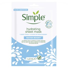 Simple Hydrating 16 days' worth of moisturiser in just 15 minutes Sheet Mask face mask for dry skin 1 pc
