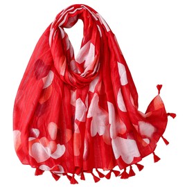 FAIRYGATE Red Scarf for Women UK Shawls Long Ladies Scarfs Gifts Wrap Silk Oversized Scarves, 72026