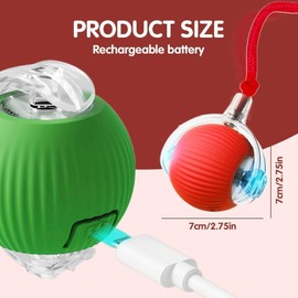 2 PCS Interactive Cat Toy Rolling Ball Chewie Viral Dog Ball, Smart Automatic Rolling Pet Balls,Automatic Moving Electric Cat Toy