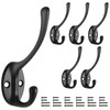 Pack of 6 Coat Hooks, Bolatus Coat Hooks, Gooseneck Hooks,