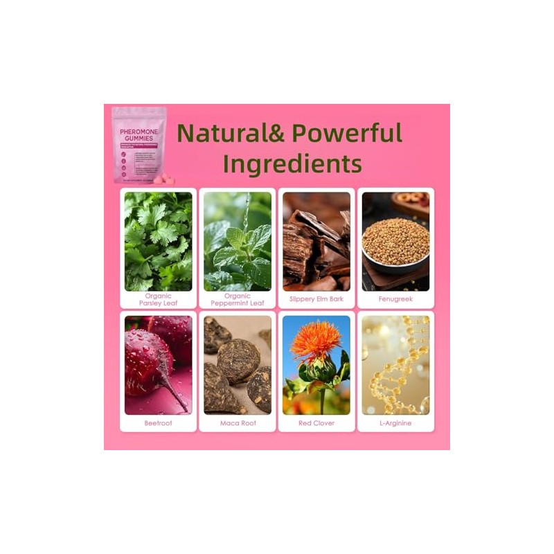 Women's Pheromone Gummies for Health, Scientific Formula with Beetroot, Parsley,