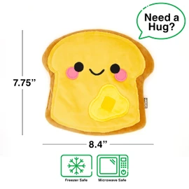 GAMAGO Toast Heating Pad & Pillow Huggable - Microwavable Heat Pad for Cramps, Aches & Anxiety Relief - Cute Heat Pack Stuffed with Eco-Friendly Buckwheat & Dried Lavender