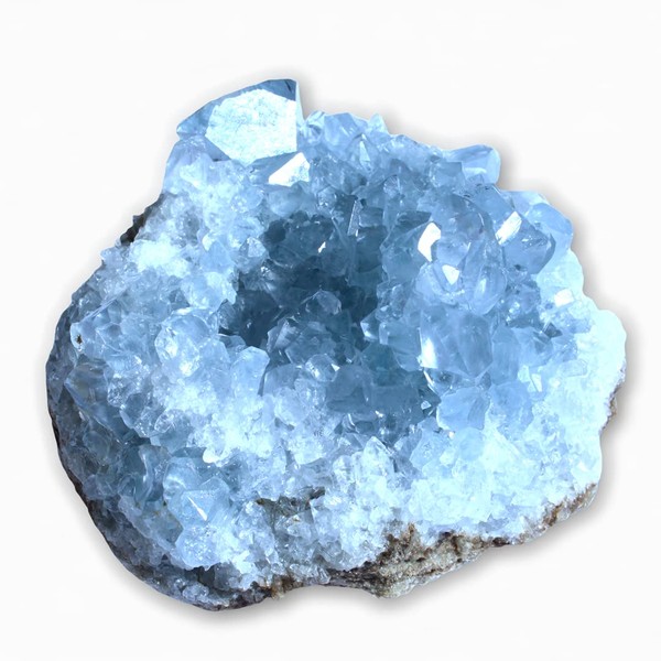 Steinfixx® - Premium Coelestine Crystal I Celestine | Celestite | Gemstone I Healing Stone I Cluster I Sparkling Eye-Catcher I Madagascar (1000-1250 g)