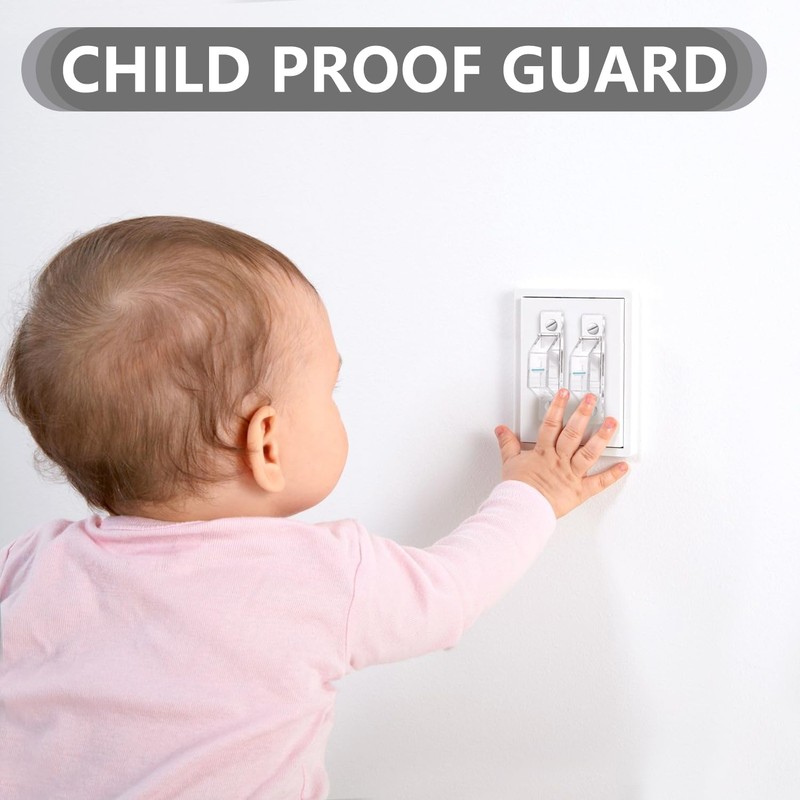 2 Pack Light Switch Cover Guard,Wall Light Switch Lock With