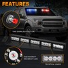 XRIDONSEN 34 inch Emergency Visor Police Lights 40 LED Red