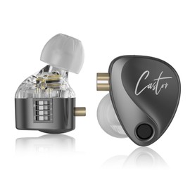 KZ Castor In-Ear Earbuds KZ In-Ear Monitor Earbuds Dual Dynamic Drivers Musicians In-Ear Earbuds 2dd Tuning Switch Memory Foam Eartips (With Bass Reinforced Version, Black Microphone)