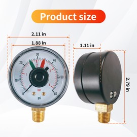 ECX271261 Pool Pressure Gauge fit for Select Hayward Filter and Multiport Valve, Multiport Valve, Star-Clear Plus Cartridge, PRO/HCF/Perflex Series Sand Filter Models
