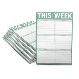 6-Count Knock Knock This Week Pads, To Do List Notepads, 6 x 9-inches each (Sage Green)