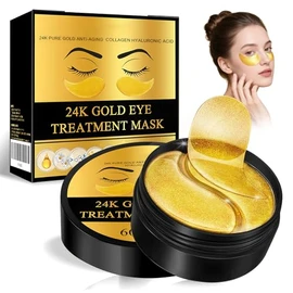 Parches para Ojos, Máscaras de colágeno de 24 K en polvo de oro, Mascarillas Contorno Ojos, Se Utiliza para Hidratar