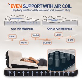 DIMAR GARDEN Queen Size Air Mattress with Headboard and Pillows, Inflatable Bed Blow Up Bed