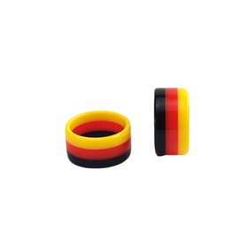 Fan Artikel Rings Finger Rings Set of 2 – Light, Elegant, Stable – Fan Jewellery Germany Black/Red/Gold for Men and Women: Size: 58/18.5 mm