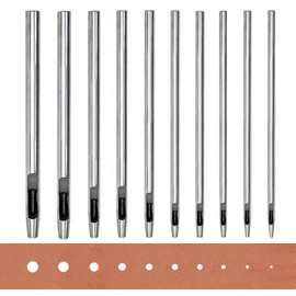 UrbanPulse Leather Punch, Steel Hole Punch, Leather Punch, Hollow 10 Sizes 0.5mm, 0.8mm, 1mm, 1.2mm, 1.5mm, 2.0mm, 2.5mm, 3mm, 3.5mm, 4mm Round Punch Set, Handmade Tools, Leather Products, DIY