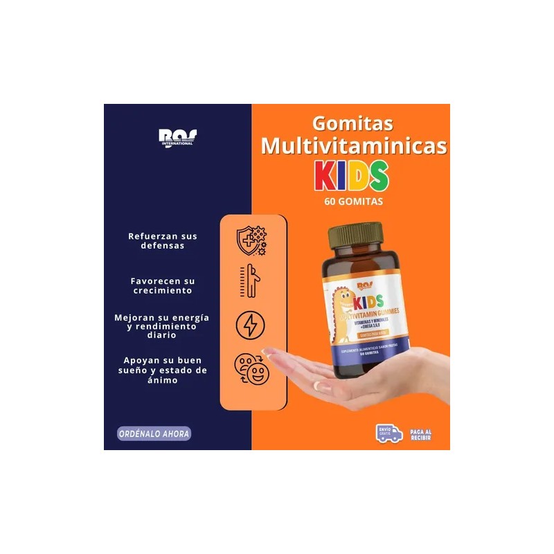 Gomitas Multivitaminas Para Niños 60 Unidades Sabor Frutas