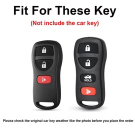 TECART Zinc Alloy Key Case fit for Nissan Frontier Pathfinder Versa Titan Armada Sentra NV1500 Xterra Murano Maxima 350Z Kicks Quest Key Covers Protective Key Fob Shell Keychain Accessories C Brown