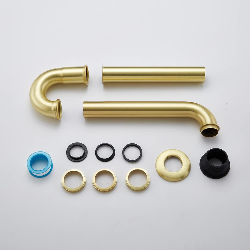 Segistan Bathroom Basin Sink U Shape Trap, Brass Core Adjustable