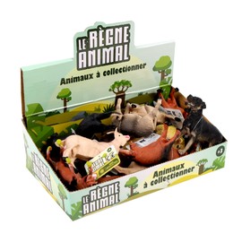 Zanimo & co 030335PA Pack of 12 Farm Animal Figures, 030335PA, Multicoloured Plastic, Collectable, Children's Toy, Realistic, Miniature, Various Animals, from 3 Years, Multicoloured