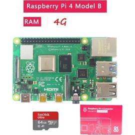 Starter Kit For Raspberry Pi 4B Model B 4GB RAM DIY| With Case | Pi Cooling Fan | San disk 64G SD Card Micro-SD | Micro HDMI Cable | Sufficient 5V 3A Power Supply (4G Module 8 In 1 Kit)