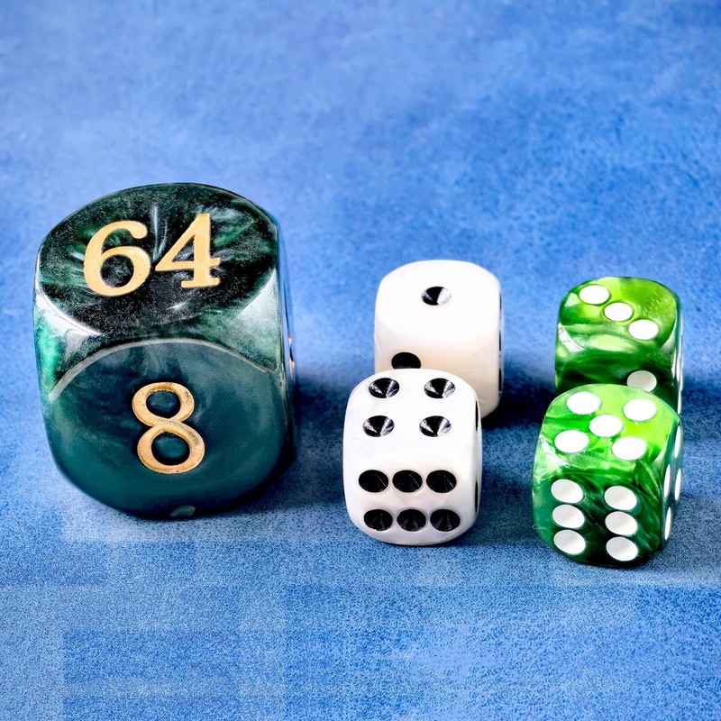 Backgammon Bead Dice Set 30mm Large Backgammon Double Cube Plus