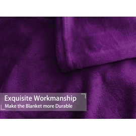 iMaylex Manta de forro polar de franela suave para cama, sofá, microfibra de felpa, acogedora y ligera, morado, 50 x 70 cm