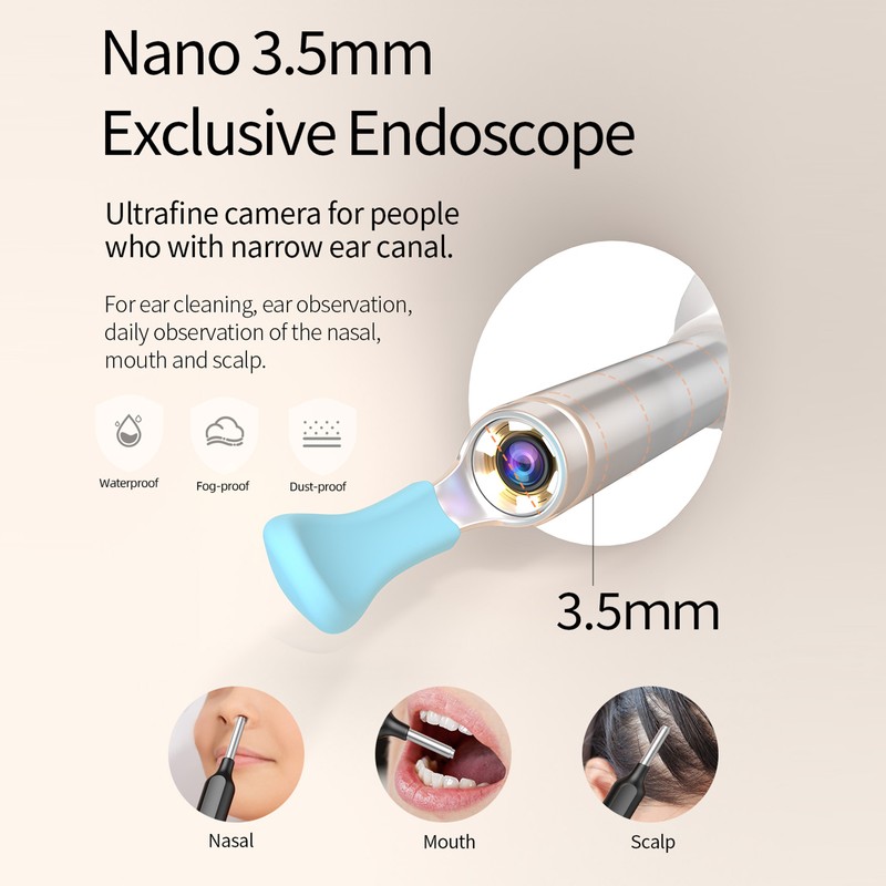 Visual Earpick USB Rechargeable Ear Cleaner Earwax Remover Tool Spoon