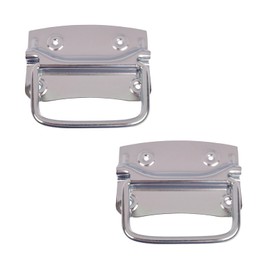 PRIOstahl Box Handle with Lock Folding Handle Chest Handle Furniture Handle x 2 Pieces Design: Galvanised 120 x 80 mm Includes Mounting Screws for Boxes Chests Boxes Doors Made of Steel