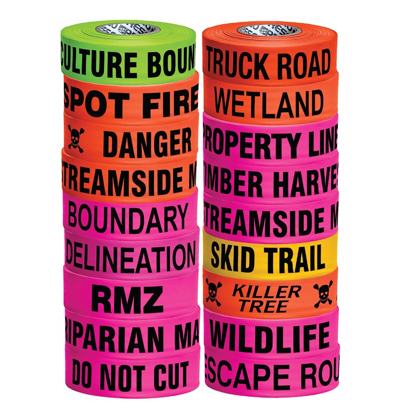 Presco Printed Flagging Tape: 1-1/2 in. x 50 yds. (Neon