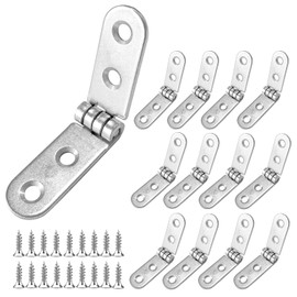 12 Pcs 180 Degree Hinges,Small Folding Flip Hinges for Wood,Cabinet,Cupboard Door, Table, Box,Furniture (Sliver)