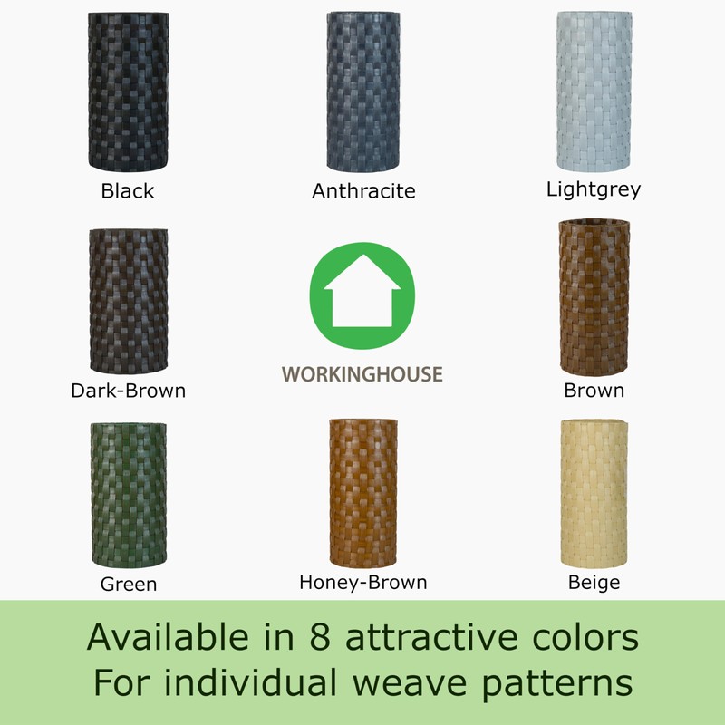 workingHOUSE Polyrattan Privacy Screen Strips for Double Bar Mesh -
