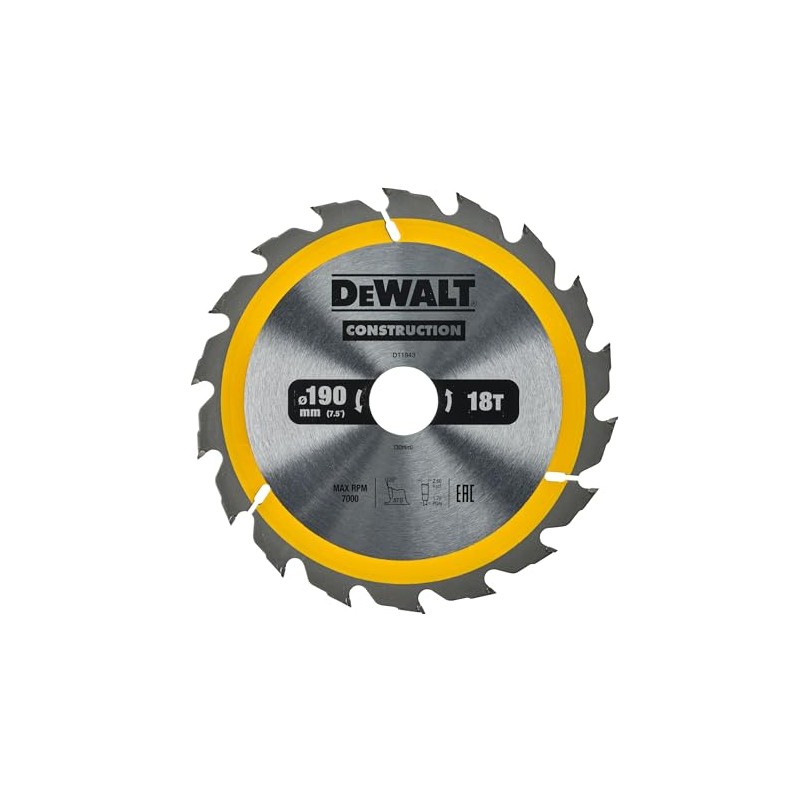 Dewalt Circular Saw Blade – Pack of 1, Silver, Yellow,